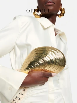 European and American Style Acrylic Heavy-Duty Metal Shell Mussel Shell Handbag