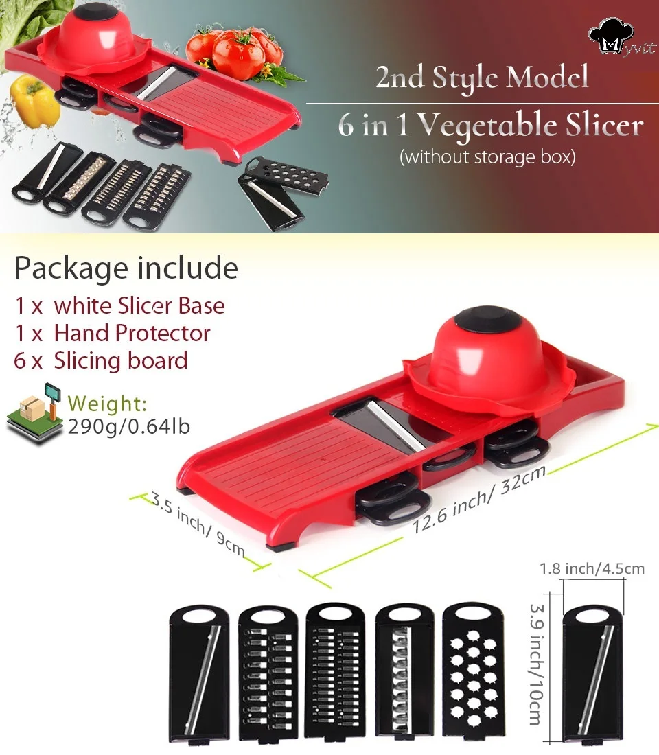 Description Picture 5 of item6 in 1 Vegetable Cutter Grater Slicer Shredder Multifunctional Peeler Carrot Fruit Kitchen Roller Gadget Chopper Food Processor