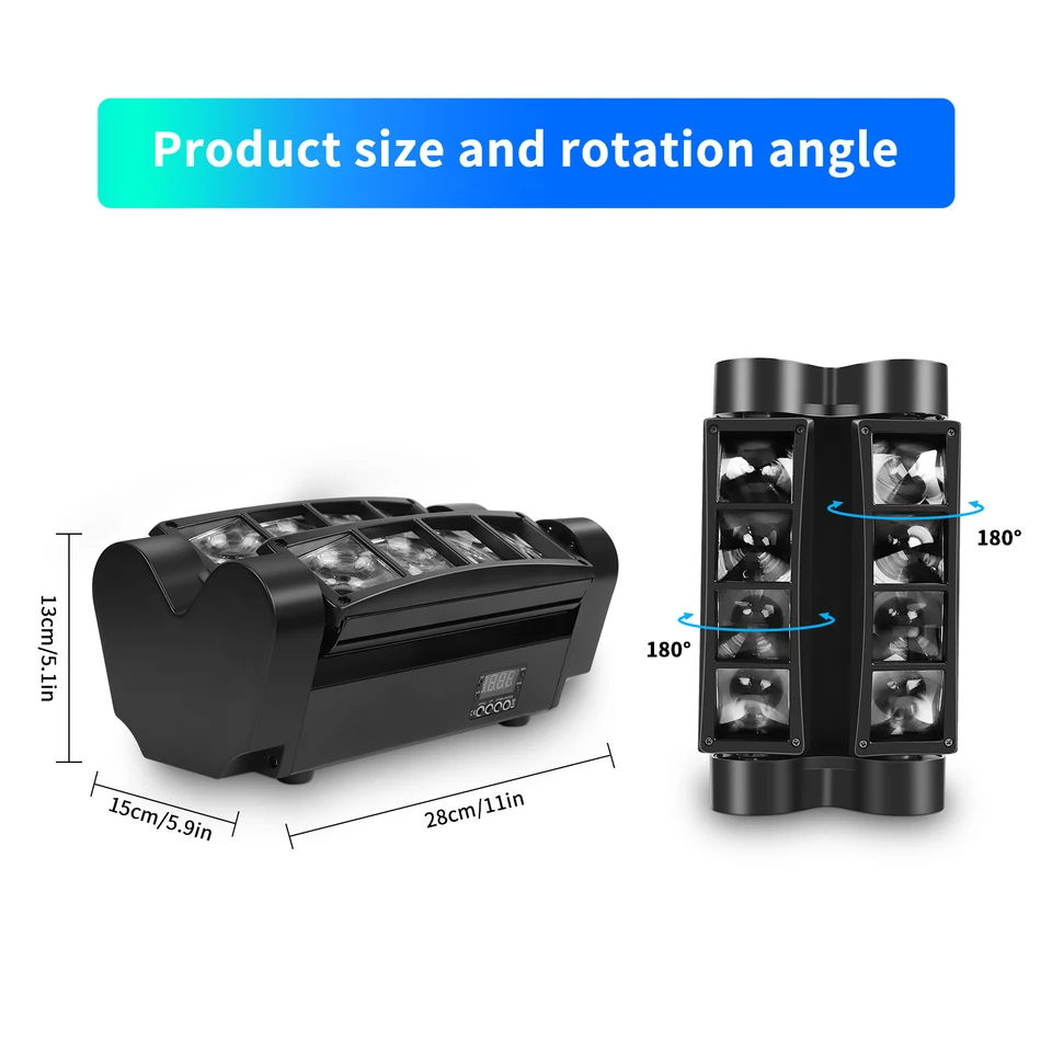 UKing Mini Spider RGBW Moving Head Stage Light