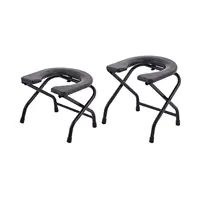 Folding Toilet Seat for Seniors - Squat Design with Stainless Steel Frame for Bathroom Use 1
