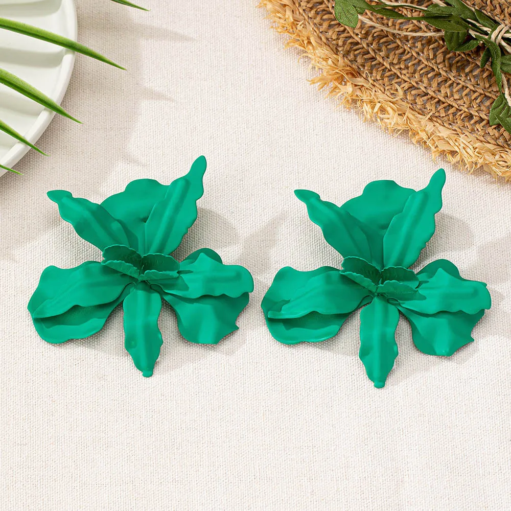 Stud Earrings For Women Enemal Irregular Flower Design Elegant Fashion Temperament Ear Accessories Fashion Jewelry BE561 5