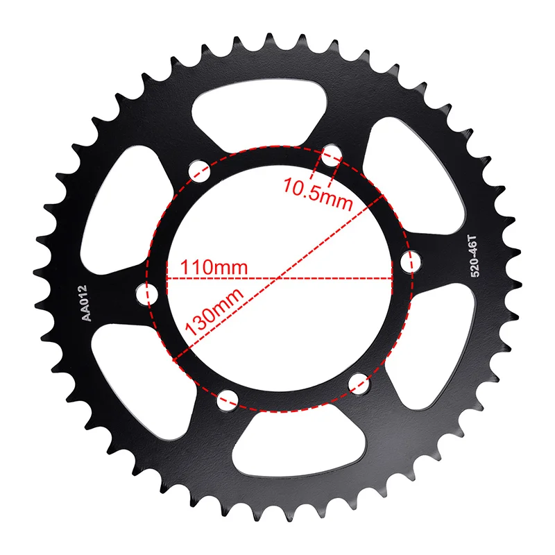 

520 46T Motorcycle Rear Sprocket Gear Chain Cam Wheel For Yamaha FZ6 Fazer S2 ABS FZ 6 S2 520-46T Tooth