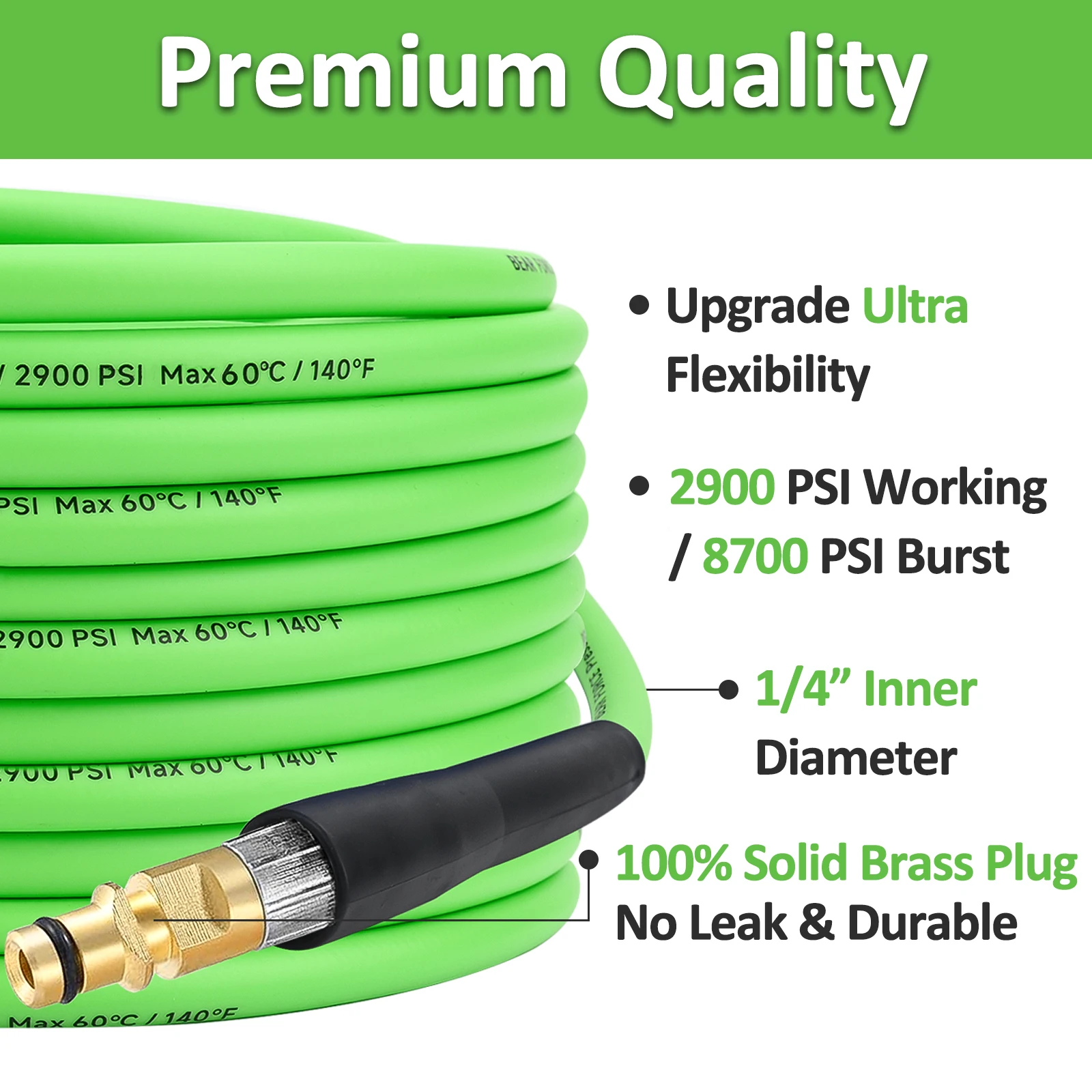 Pressure Washer Replacement Hose Super Flexible Hose 10m/32ft 2900 PSI Kink Resistant Hose for Karcher K2-K7 Quick Connector 2