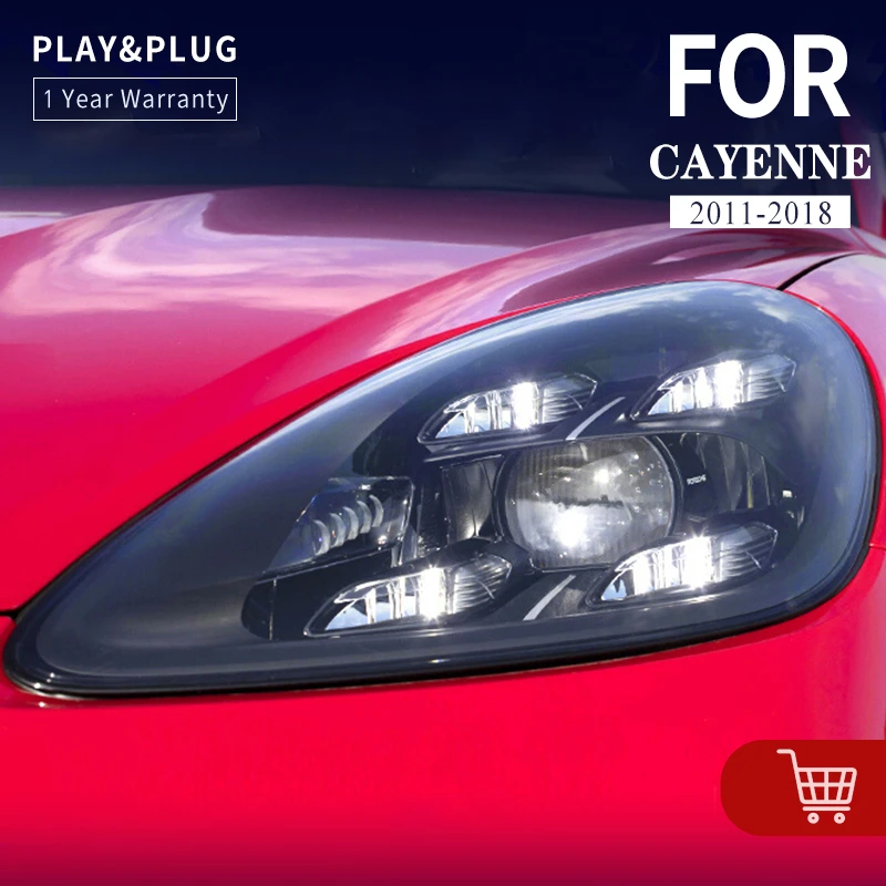 Car Accessories For Porsche Cayenne LED blue start Front Head Lamp