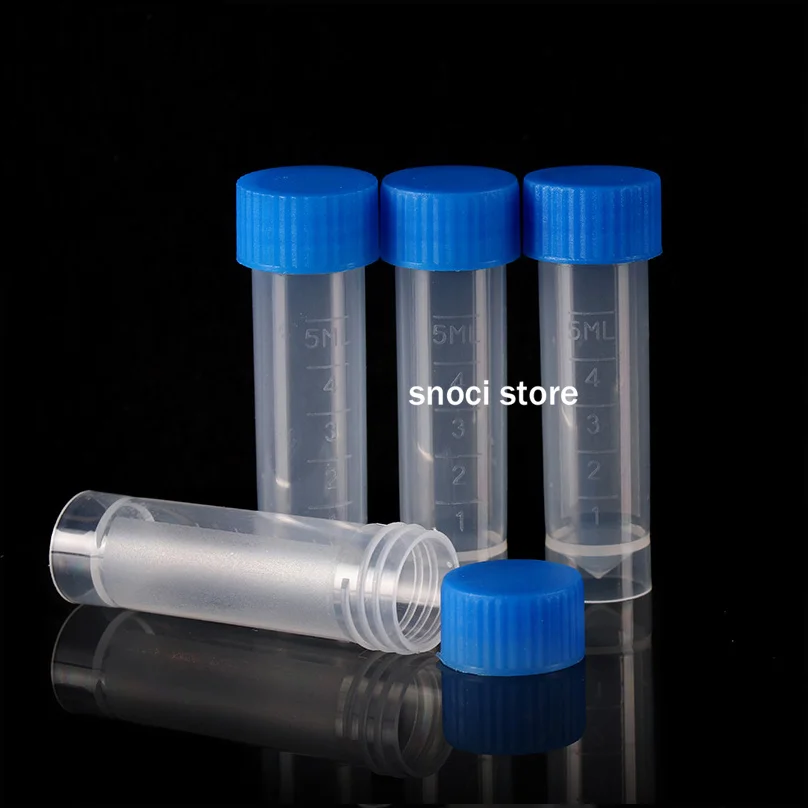 100pcs/50pcs lot Laboratory 5ml Plastic Scaled Freezing Tube Sample Cryovial Test Tubes Vials Sample Container
