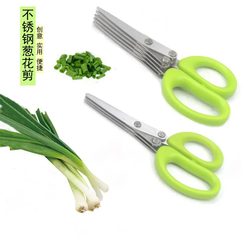 다층 주방 가위 스테인레스 스틸 야채 커터 Scallion Herb Laver 향신료 요리 도구 컷 주방 악세사리