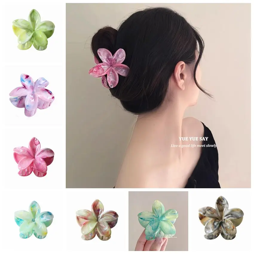 

Винтажные градиентные Цветочные заколки для волос, ГАВАЙСКАЯ ПЛЮМЕРИЯ, Пляжная большая Цветочная заколка для волос, аксессуары для волос