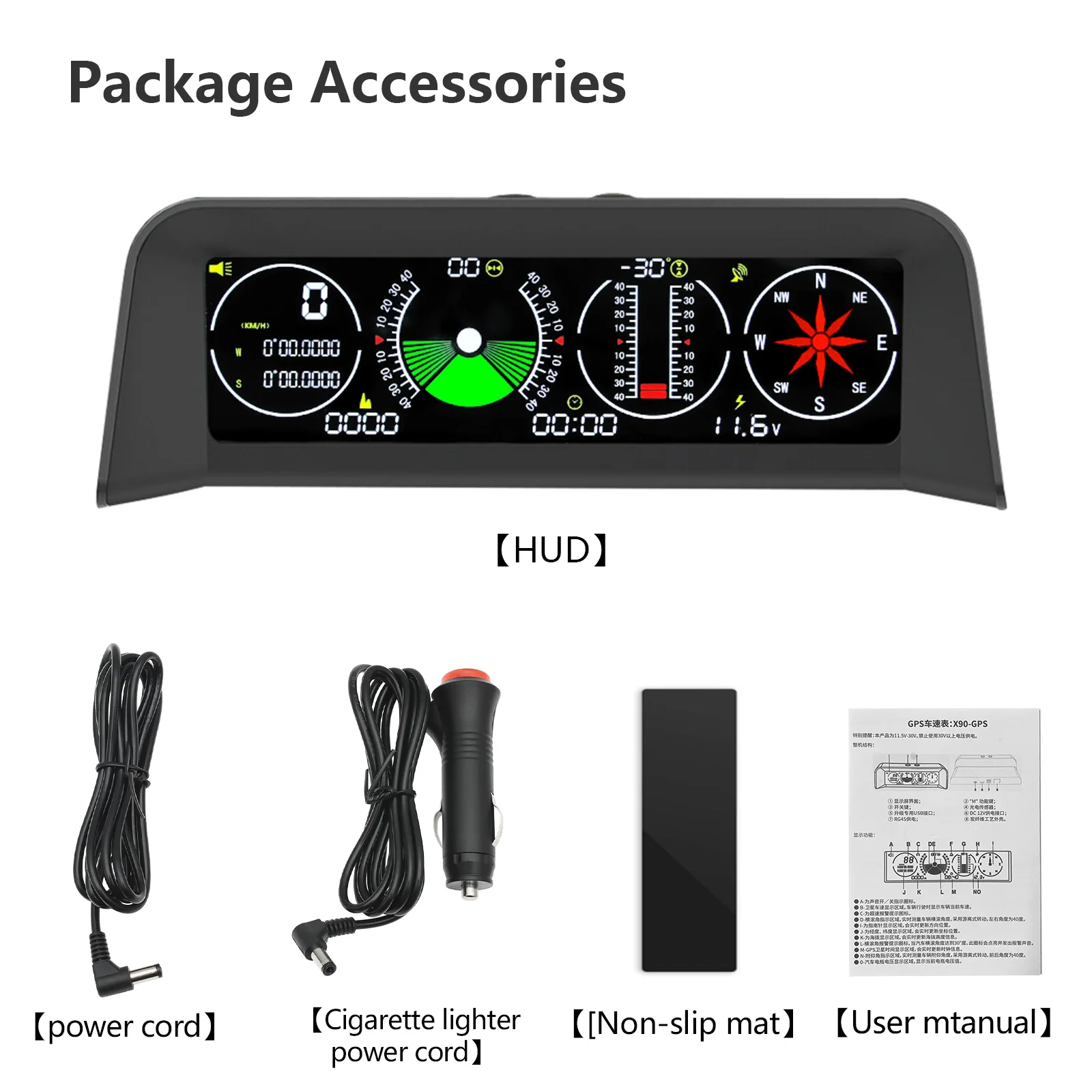 X90 GPS HUD ڵ ӵ   ڵ 12V Ϲ   ÷(ƿƮ ġ    )