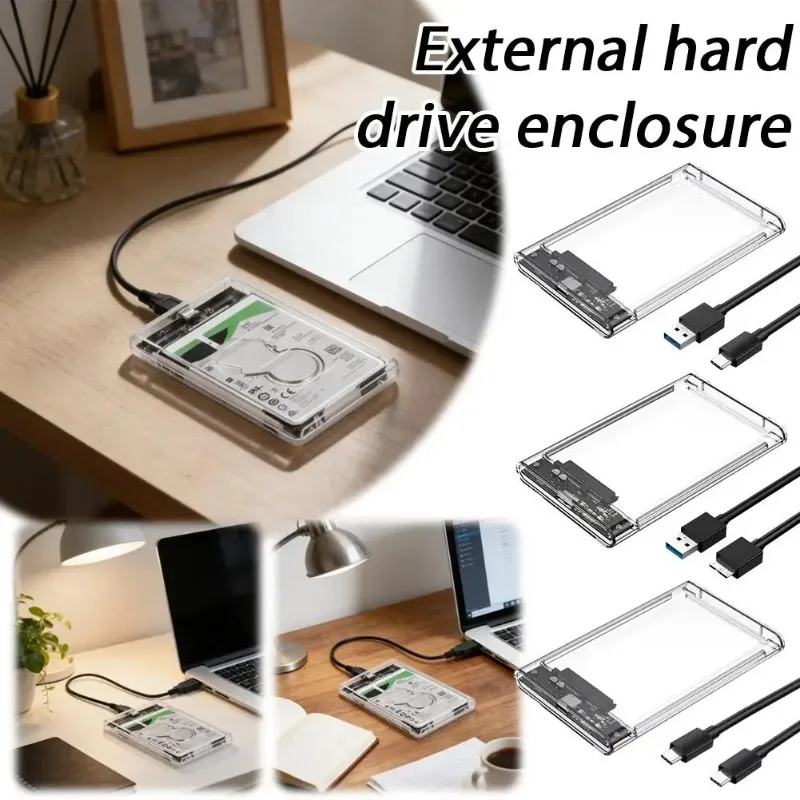 투명 HDD 케이스 HDD 인클로저 2.5인치 SSD SATA-USB2.0 Typ..
