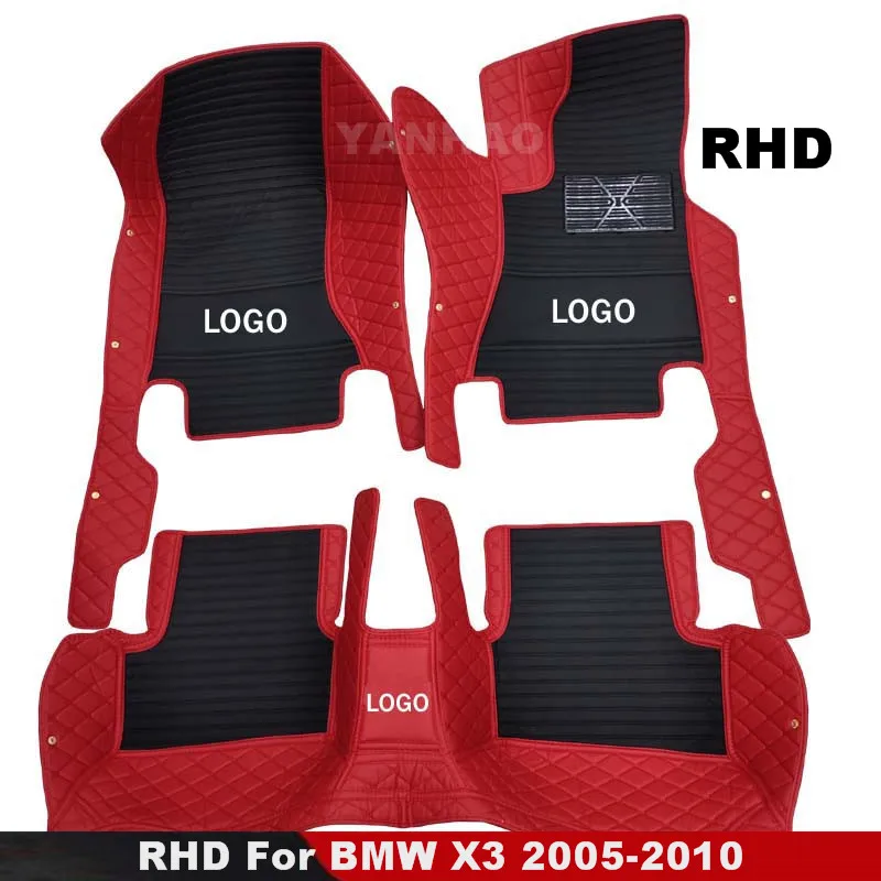 

RHD Carpets For BMW X3 2010 2009 2008 2007 2006 2005 Car Floor Mats Rugs Leather Foot Liners Custom Auto Interior Accessories