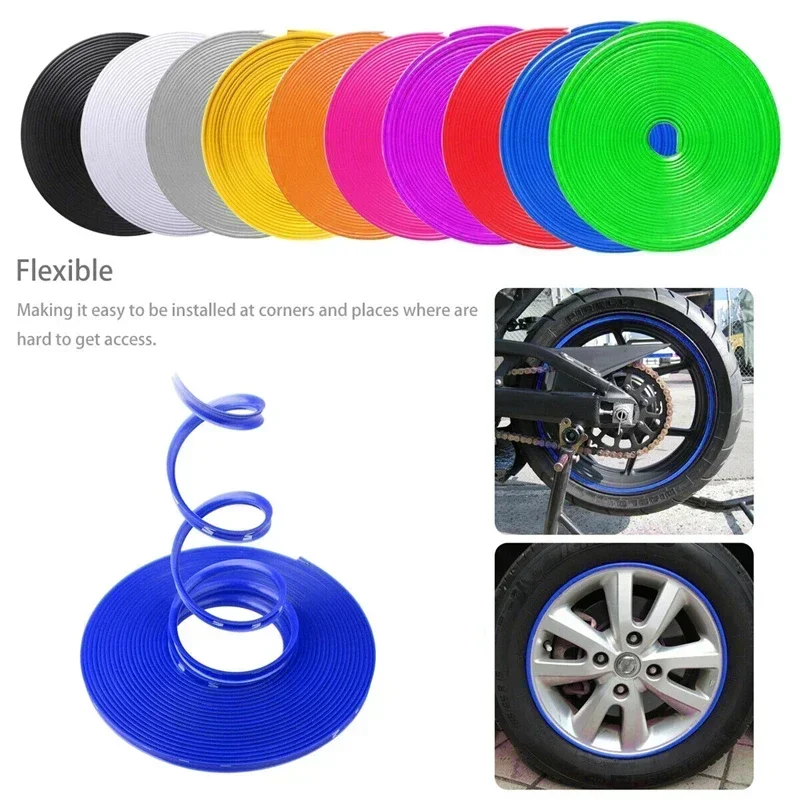 New 8M Car Vehicle Color Wheel Rims Protectors Decor Strip Tire Guard Line Rubber Mounding Trim Tire Guard Line