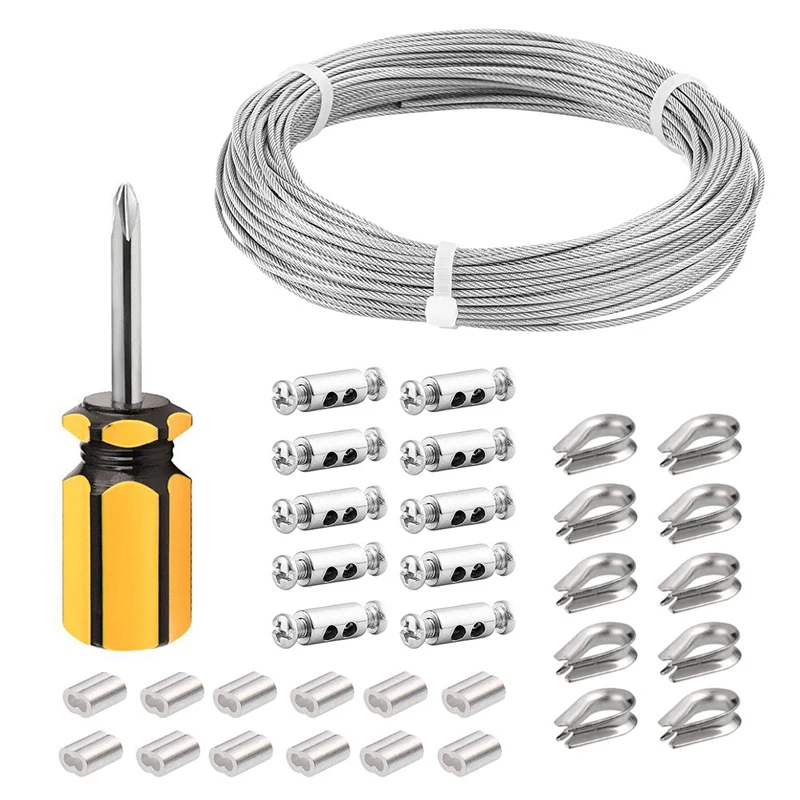 Garden Plant Support Cable Kit 6/10m/20m/30m 2mm Stainless Steel Wire Rope PVC Coated For Climbing Plants Garden Wire Balustrade metal balusters