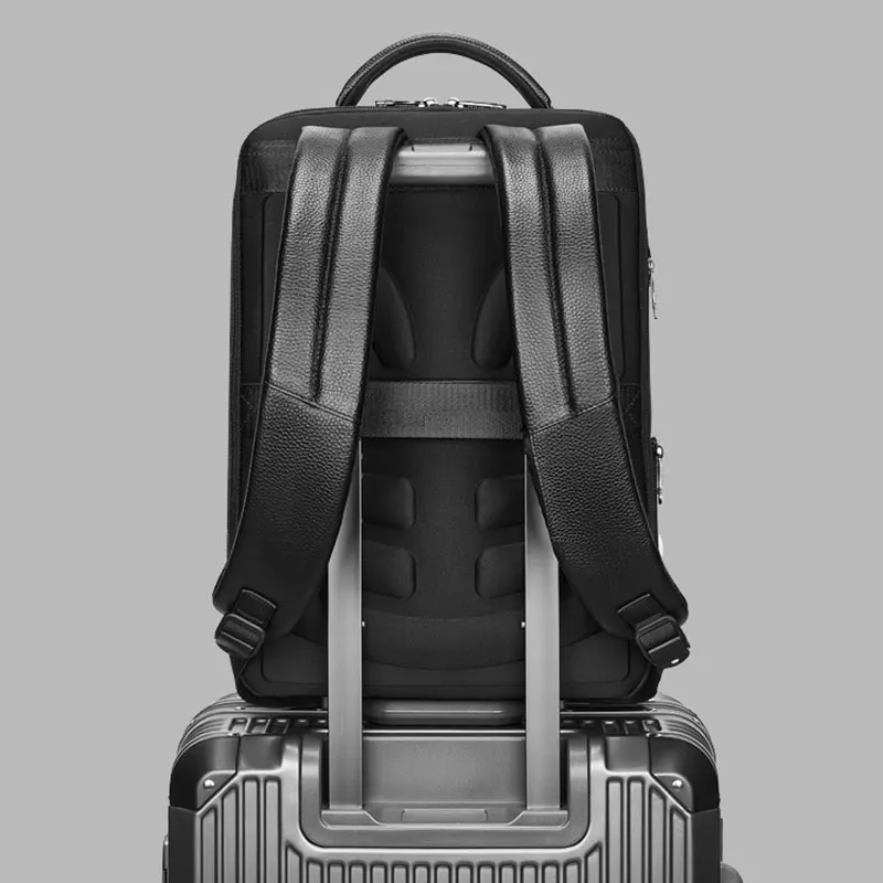High-end 17 Inch Laptop Bag Men Business Travel Genuine Leather Capacity Backpack Quality Luggage Large Size Designer Handbag 4