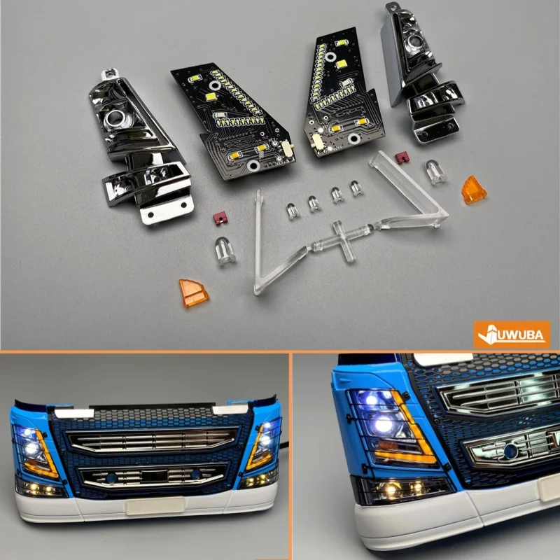 

LED Lighting System Running Water Headlights Upgrade Light for 1/14 Tamiya RC Truck Tipper VOLVO FH16 750 56360 56362 Car DIY