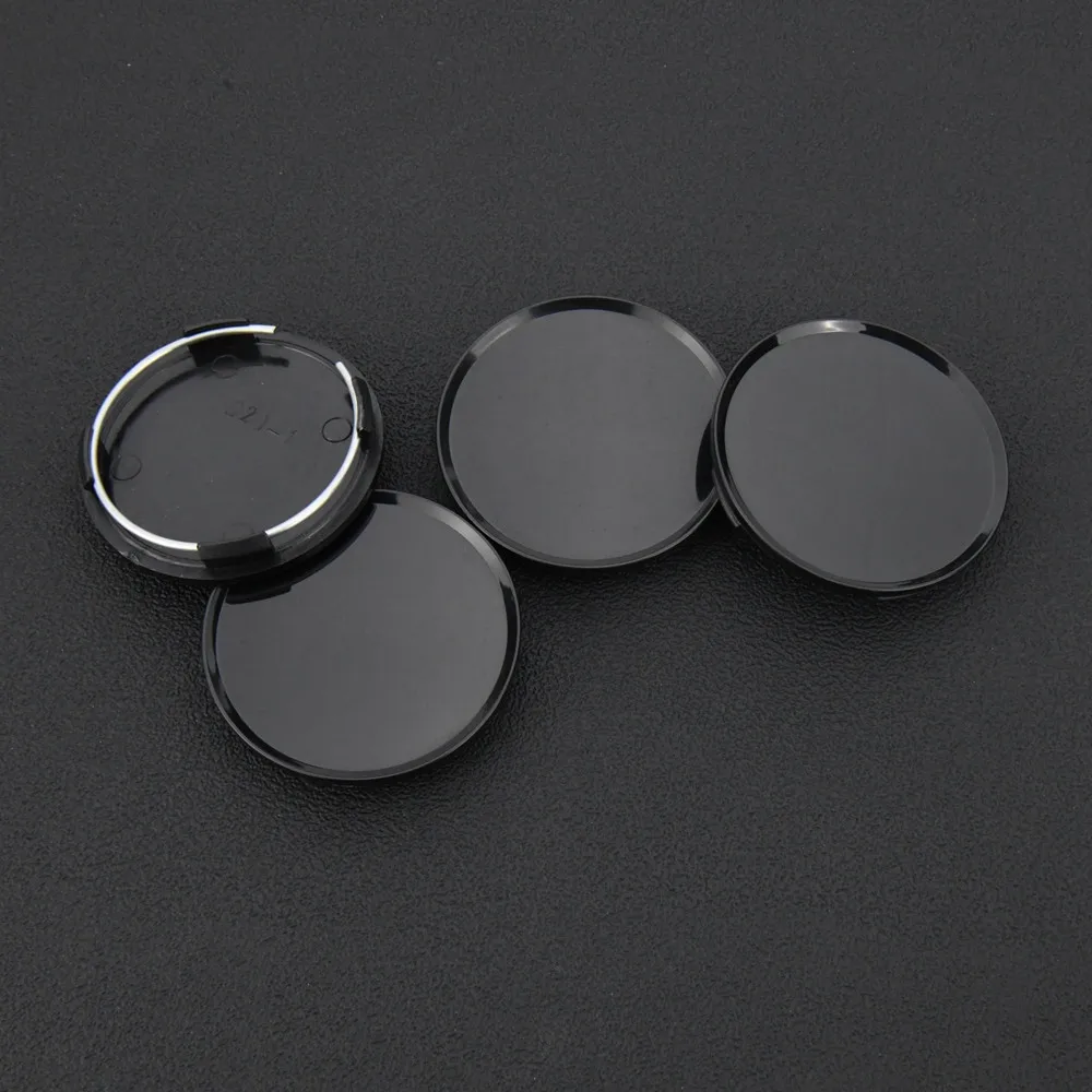RAYS Wheel Cap 4PCS 63mm OD / 58mm Clip VOLK Emblem Sticker Rim Caps Wheel Center Hub Cap Black & Silver