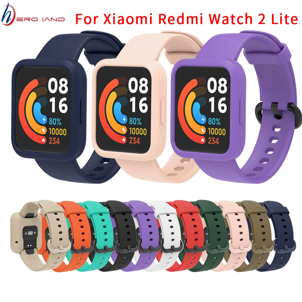 Силиконовый ремешок для часов Xiaomi Redmi Watch 2 Lite смарт-часов Mi + защитный чехол |