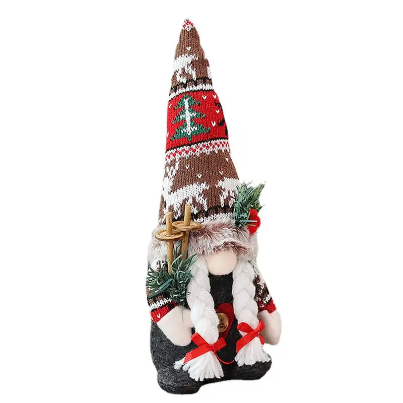 

Christmas Gnomes Plush Santa Doll Knitted Fabric Christmas Tree Hanging Ornaments Dwarf Elf Decoration Gifts New Year