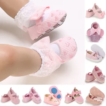 Pink Bow Baby Princess Shoes 1