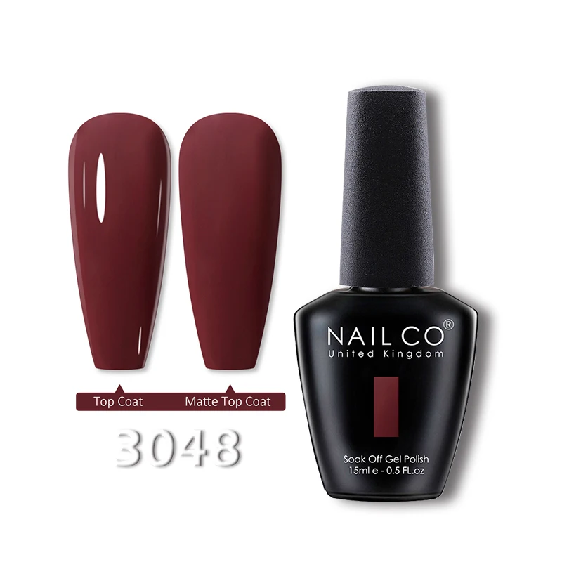 

NAILCO, 15 мл, красный, черный цвет, стандартное полуперманентное верхнее покрытие для базового дизайна ногтей, Гель-лак для ногтей, искусственный Гель-лак для маникюра