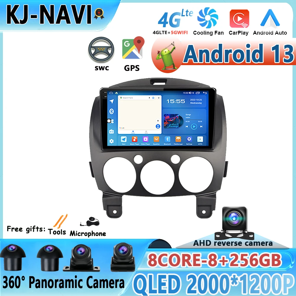 

Car Radio Multimedia Android 13 For Mazda 2 Mazda2 2007 2008 2009 2010 2011 2012 2013 2014 Player GPS Navi 2Din 2 Din Autoradio