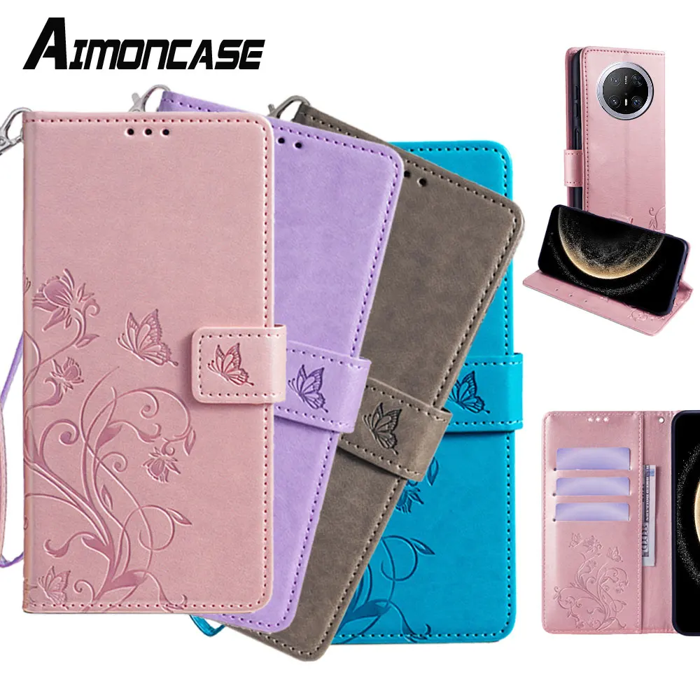 Luxury Leather Wallet Case with Magnetic Buckle