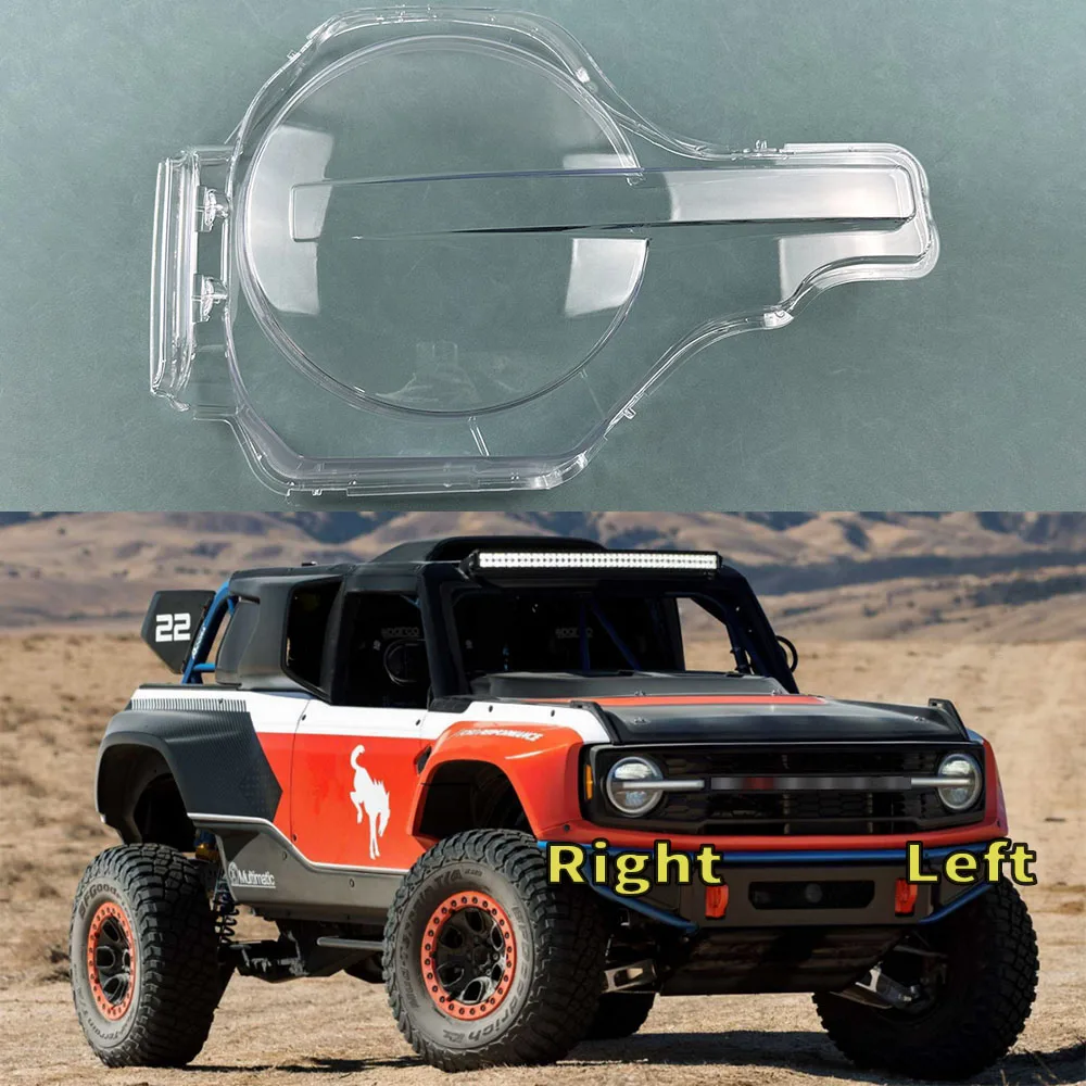 

For Ford Bronco 2021 2022 2023 Car Front Headlight Cover Auto Headlamp Lampshade Lampcover Head Lamp light glass Lens Shell Caps