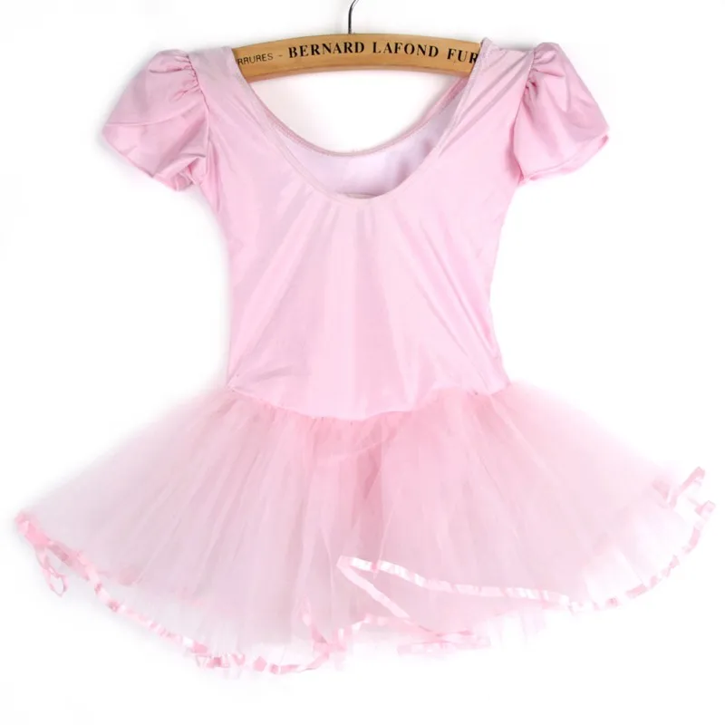 Summer Short Sleeved Girls Ballet Dress For Children Ballerina Tutu Kids lace Ballet Costumes For Girl Dance Leotard Dancewear