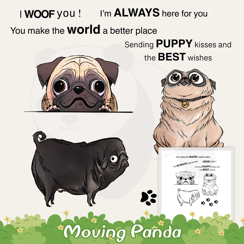 

Cute Cartoon Pet Dogs Clear Stamp Cutting Dies DIY Scrapbooking Supplies Metal Cut Dies Silicone Stamps For Cards Diary Decor