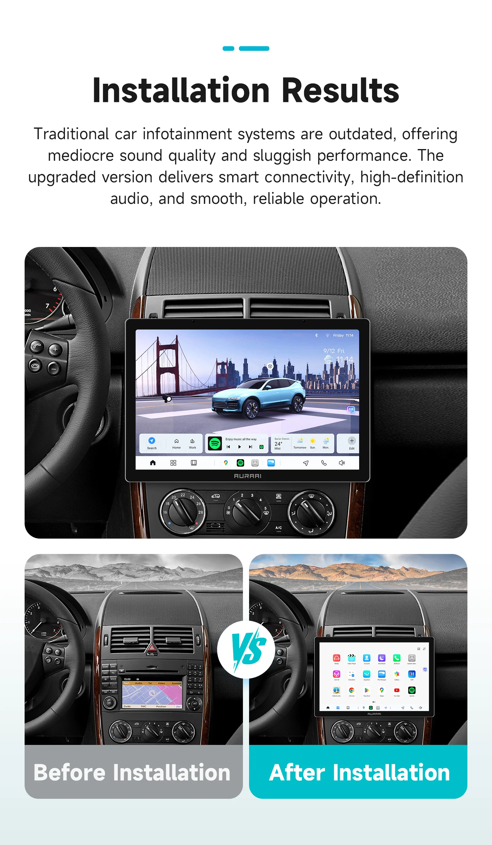 AURAAI CarPlay Android Auto Radio Für Mercedes Benz W169 W245 B200 W906 Sprinter W639 Vito Auto Multimeida 2 din Autoradio DSP BT – Detail 3