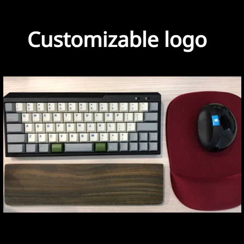 Echome-ergonômico Preto Noz Teclado Mão Resto Logotipo do Texto Personalizável Descanso de Pulso de Madeira 60 75 80 Teclados Mecânicos - Imagem 3