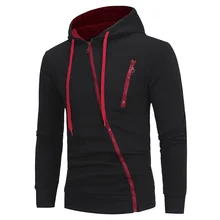 

2021 Spring and Autumn Men's Fashion Sports Jacket Comfortable Jacket Men's Diagonal Zipper Hoodie Casual Solid Color Hoodie