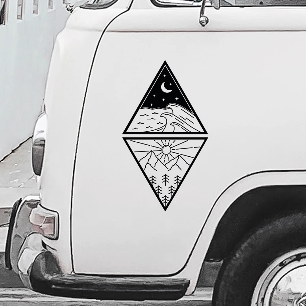 Mountain Beach Car Suv Camper Vans Decor Stickers Decalcomanie In Vinile Accessori Per Lo Styling Per Peugeot 407/Opel Astra H/Renault Captur