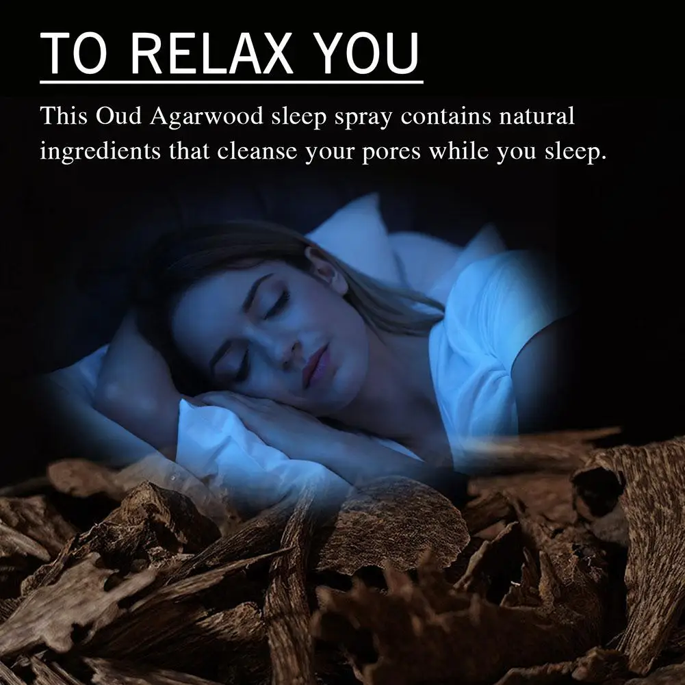 

60ml Sleep Mist Ebony Agarwood Sleep Spray Fall Asleep Fast Aromatherapy Sleep For Room Linen Deep Sleep Spray U5E0