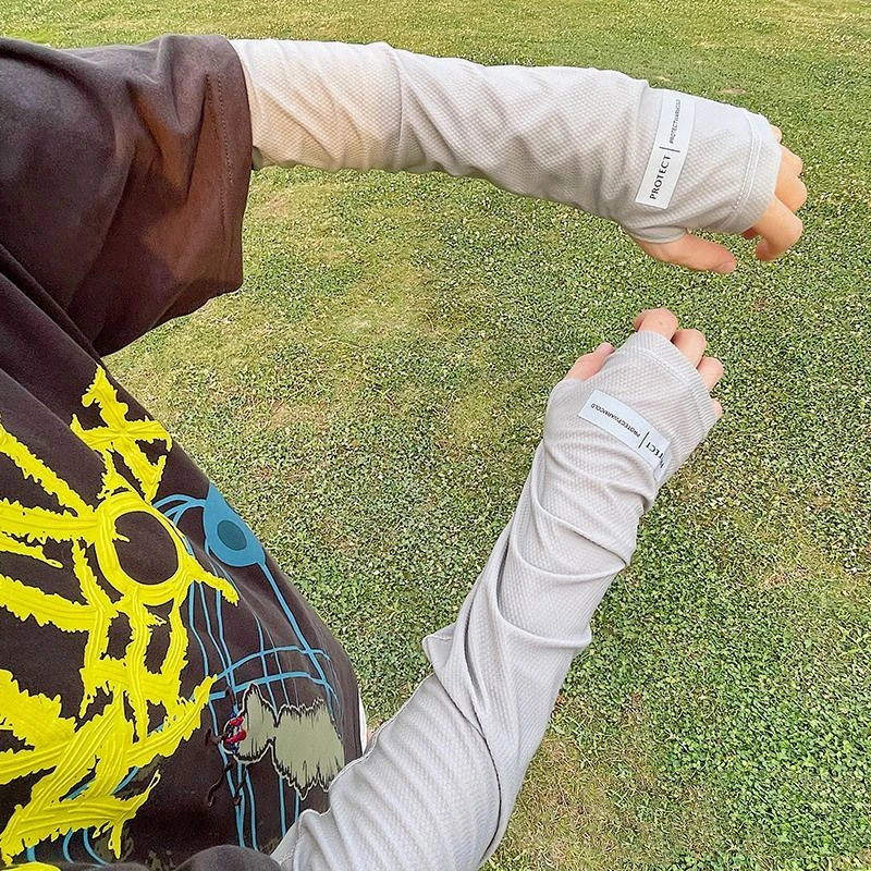 Large Size Ice Sleeves for Men's Sun Protection Japanese Summer Outdoor UV Protection Loose Arm Sleeves Driving Outdoor Gloves ice sleeves