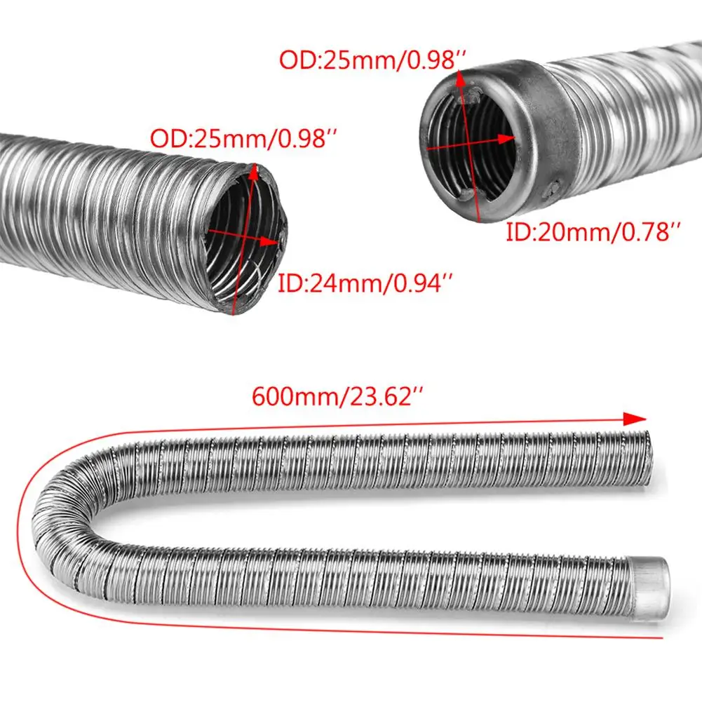 Heater Exhaust Pipe Steel Silver FOR EBERSBACHER WEBASTO AIR HEATER 60cm Hose Accessories 36061296