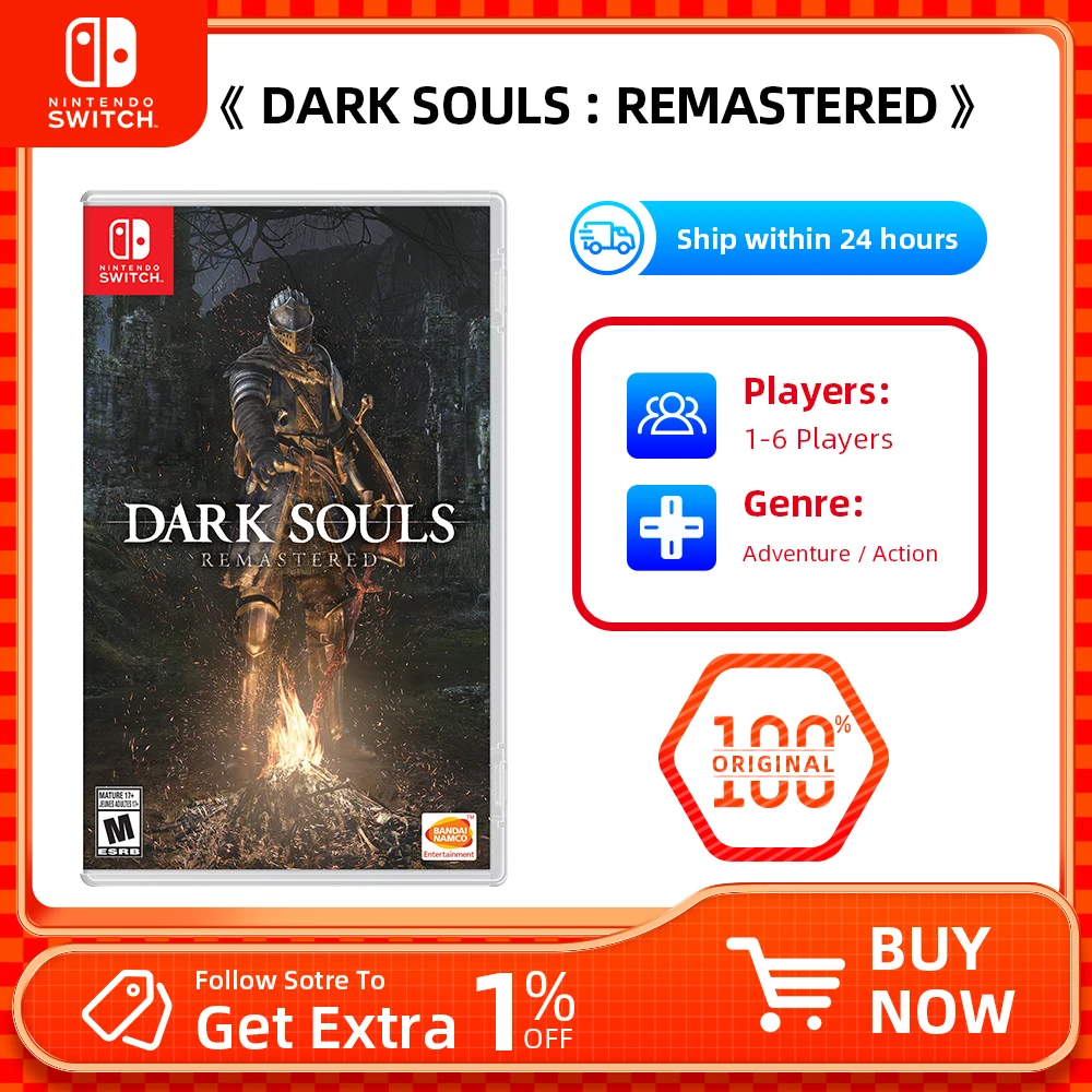 Nintendo Switch - DARK SOULS REMASTERED - Games Cartridge