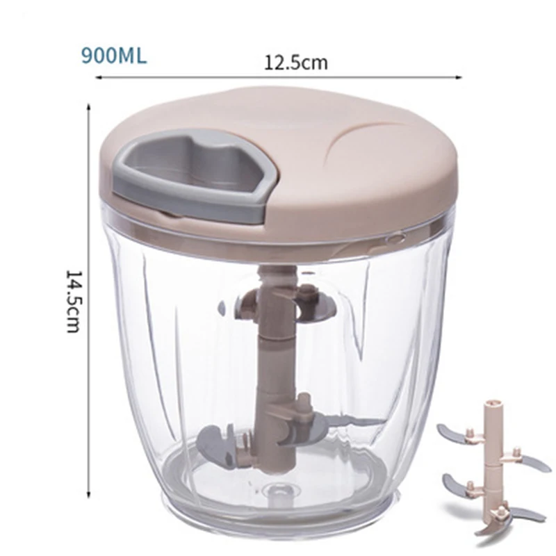 Description Picture 6 of itemGarlic Chopper Manual Rotate Meat Grinder Fruit Vegetable Cutter Chopper Slicer Garlic Crusher Peeler Grinder Blender 500/900ML