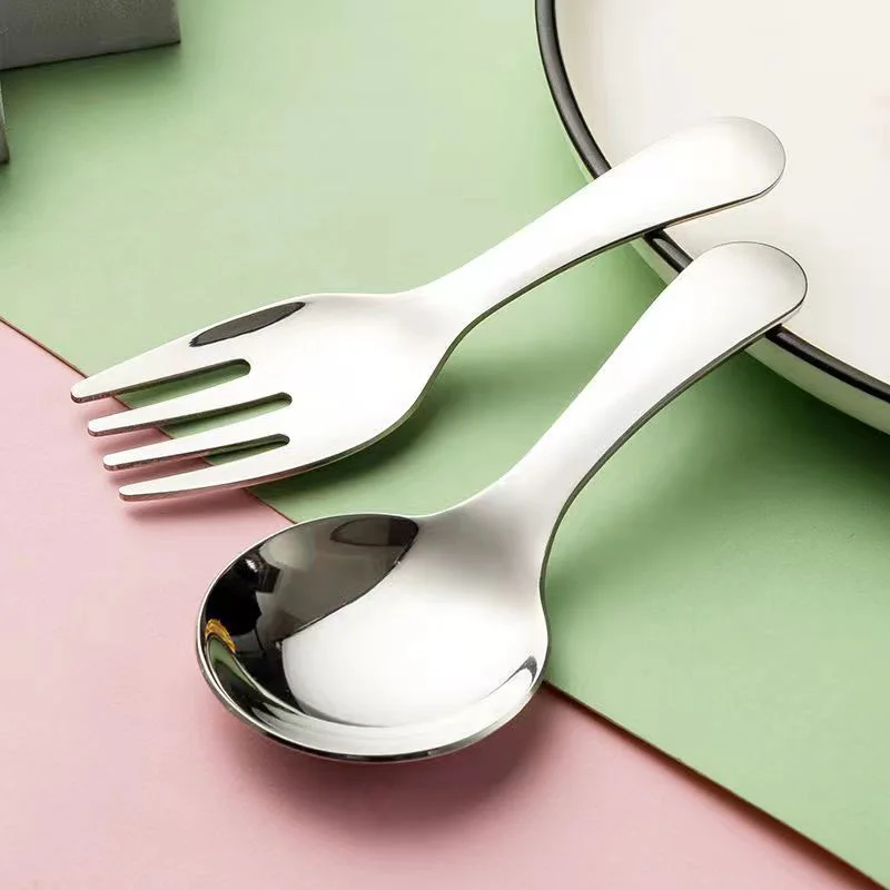 1 Set of mini outdoor portable spoon and fork tableware, cooking utensils, household dining spoons, dessert spoons, fruit forks