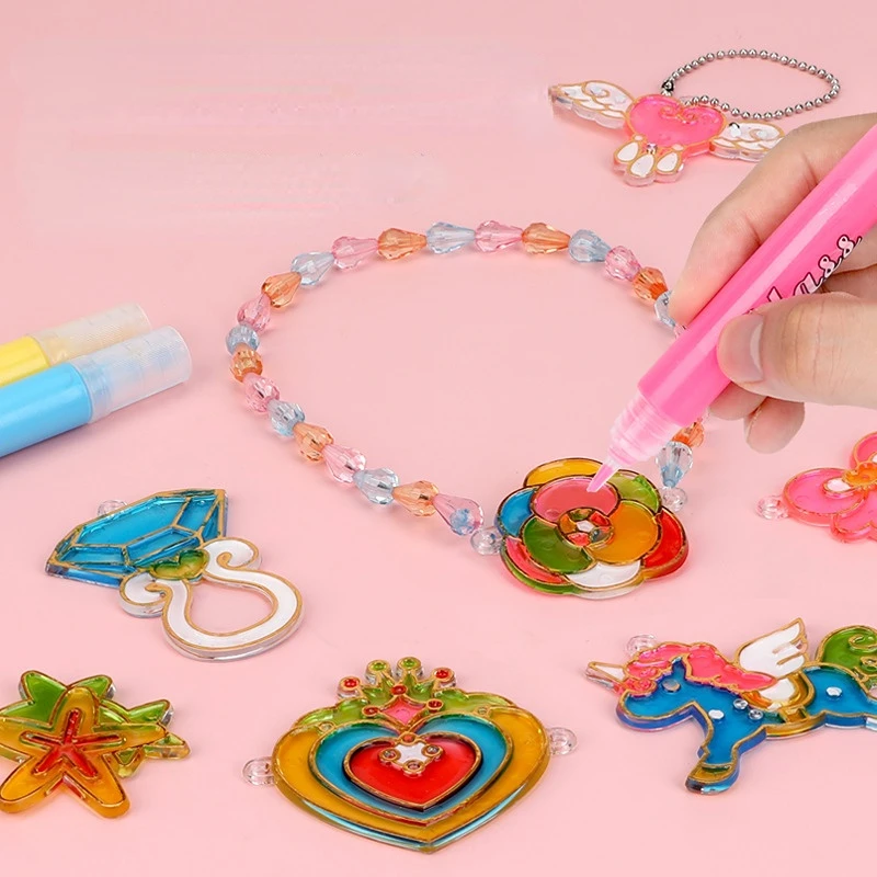 Crystal Color DIY Handmade Light Transmittting Graffiti Safety Ring
