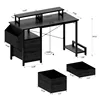 47.3" Computer Power Outlet  Monitor Stands  Shees  Office Desk/writing Table/gaming Desk With Drawers  Large Side Pocket 4