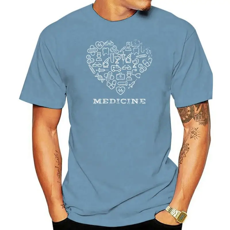 

LOVE MEDICINE WHITE STUDENT TEACH PROFESSOR MEDS Mens Blue T-Shirt