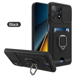 Luxury Camera Push Window Case with Card Slot and Magnetic Closure for X3 - X3 Pro - X3 NFC (Black)