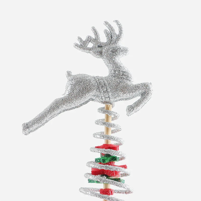 (1Piece/bag) 9.7X14.7Cm Christmas Tree Reindeer Tree Top Decoration Holiday Matching Design Atmosphere Group Joy