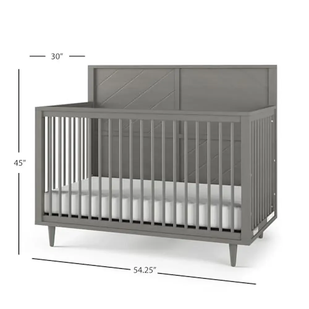 3-Piece Surrey Hill Nursery Set with 4-in-1 Convertible Crib Dresser and Chest Grows with Baby Toasted Chestnut/Lunar Gray Tip 3
