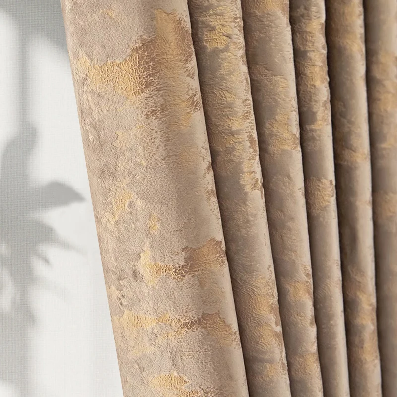 Retro Velvet Coffee Blackout Curtains 2pcs Set