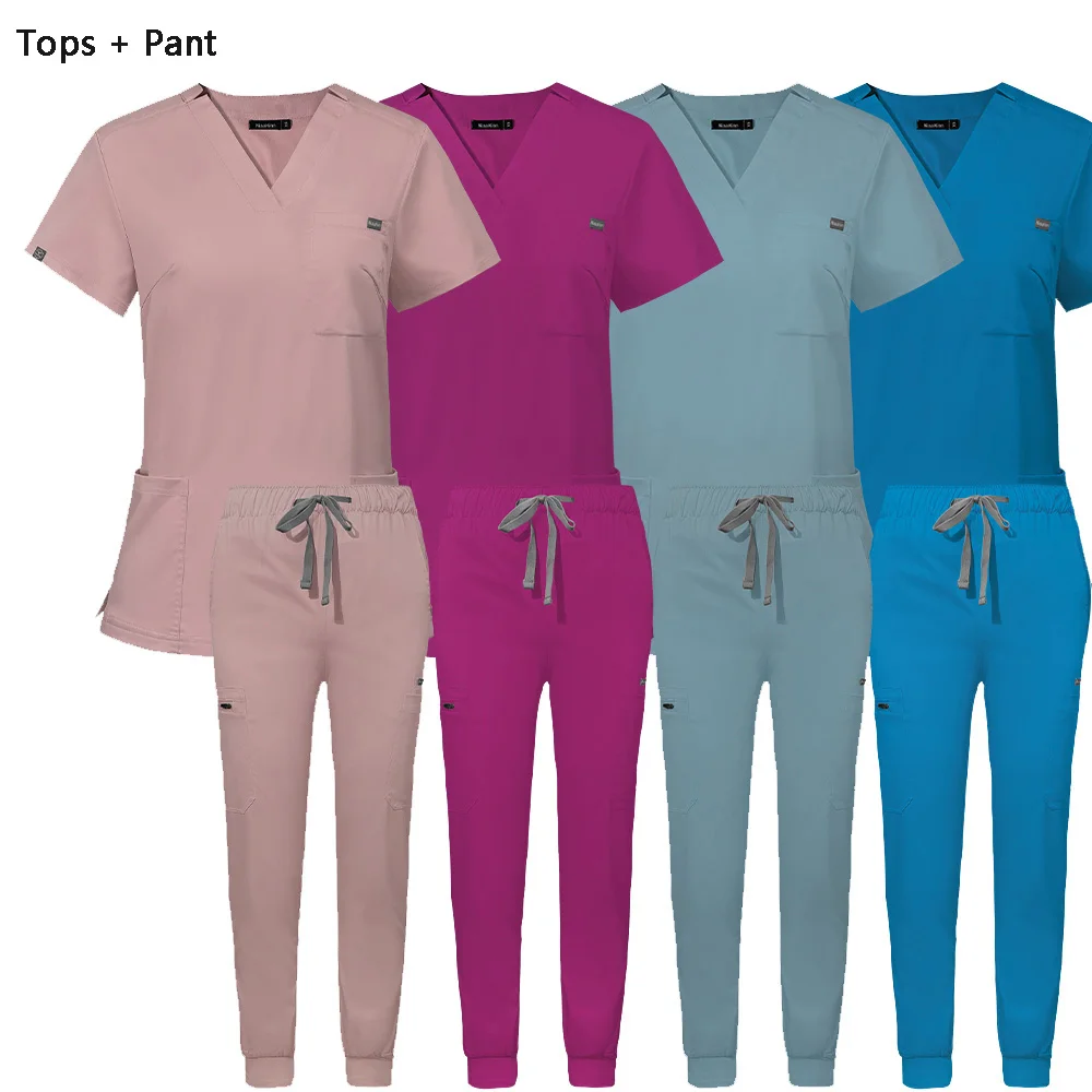 Women Scrubs Sets Nurse Accessories Medical Uniform Slim Fit Hospital
