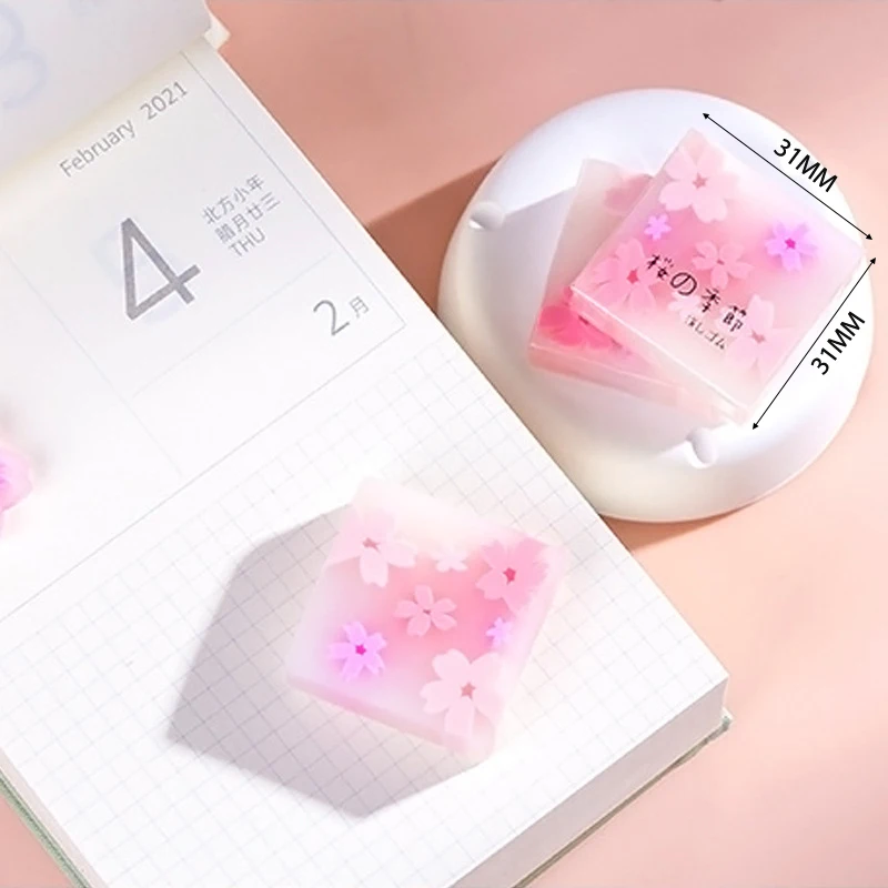 Rubber Eraser Cherry flower Lucky Clover Japanese Sakura Blossom for Pencil