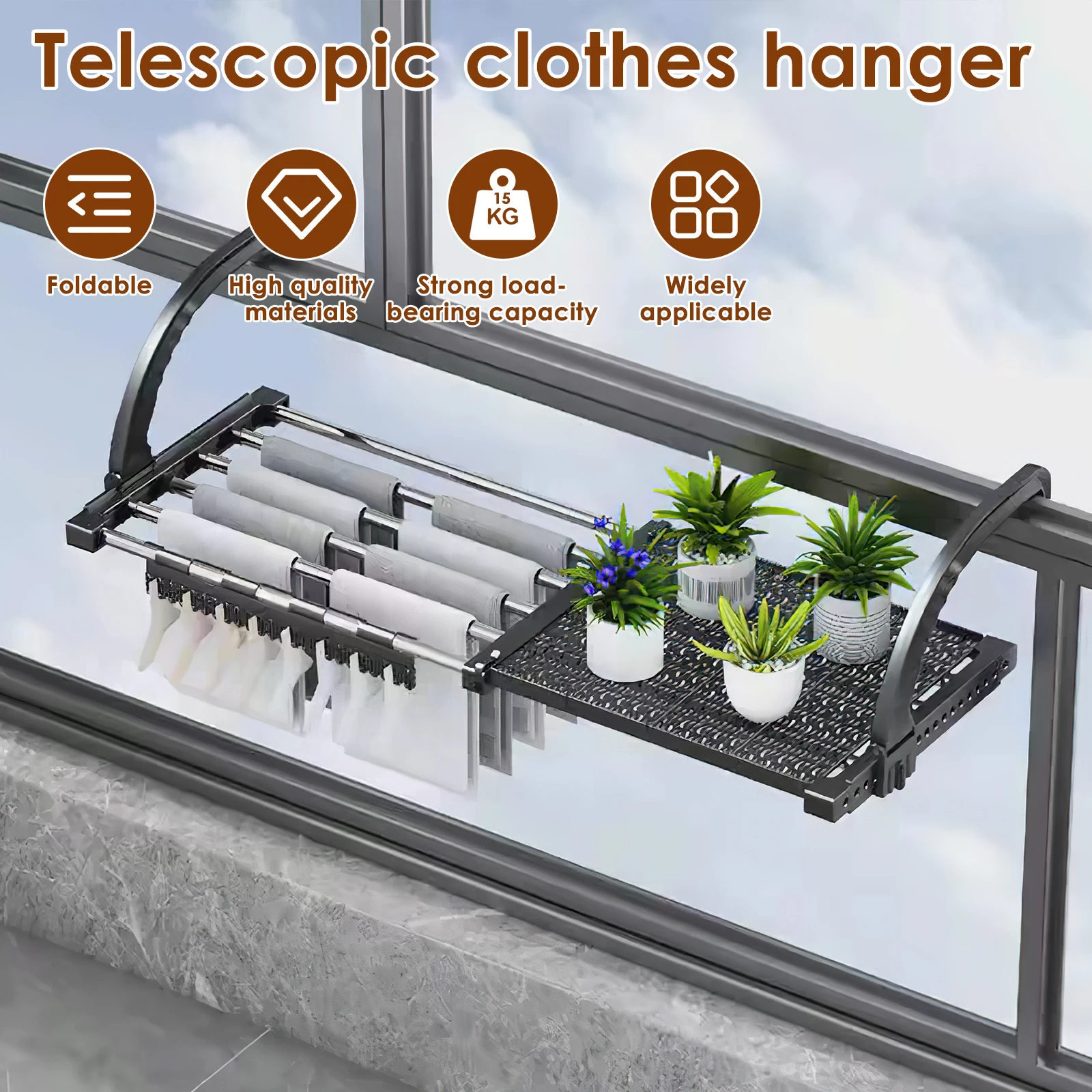 Stainless Steel Foldable Drying Rack Extendable Clothes Airer