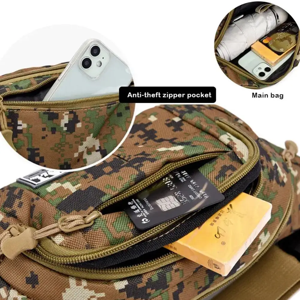 Outdoor Waterproof Lightweight Fanny Pack Camouflage Running Belt Pouch Crossbody Chest Bag Sport Waist Bag O0C1
