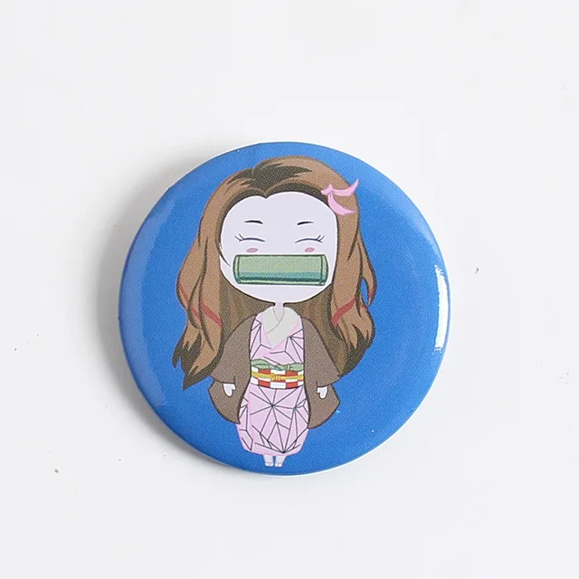 Anime Second element Q Version Badge Bar Butterfly Endure Tanjirou Fugang Yi Yong Shan Yi Yan Column Pendant Anime Peripheral XZ-2212-B2